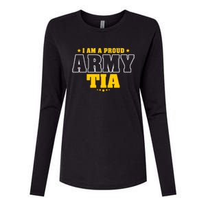 I Am A Proud Army Tia Patriotic Pride Military Aunt Funny Gift Womens Cotton Relaxed Long Sleeve T-Shirt