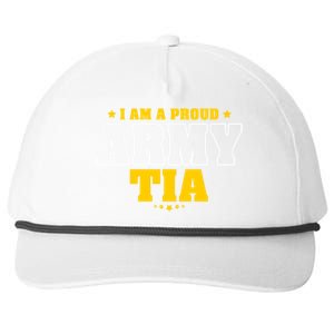 I Am A Proud Army Tia Patriotic Pride Military Aunt Funny Gift Snapback Five-Panel Rope Hat