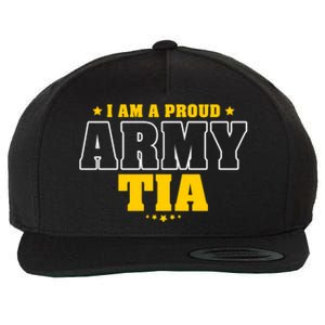 I Am A Proud Army Tia Patriotic Pride Military Aunt Funny Gift Wool Snapback Cap