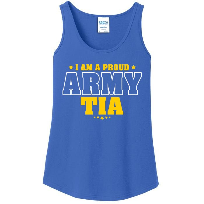 I Am A Proud Army Tia Patriotic Pride Military Aunt Funny Gift Ladies Essential Tank