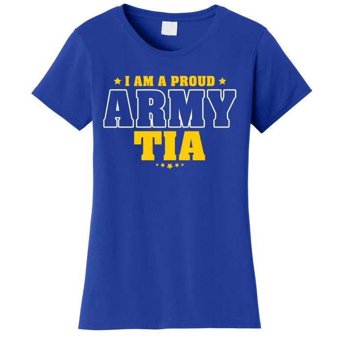 I Am A Proud Army Tia Patriotic Pride Military Aunt Funny Gift Women's T-Shirt