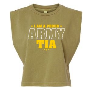 I Am A Proud Army Tia Patriotic Pride Military Aunt Funny Gift Garment-Dyed Women's Muscle Tee