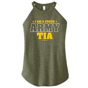 I Am A Proud Army Tia Patriotic Pride Military Aunt Funny Gift Women's Perfect Tri Rocker Tank