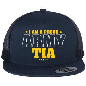 I Am A Proud Army Tia Patriotic Pride Military Aunt Funny Gift Flat Bill Trucker Hat