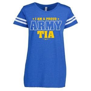 I Am A Proud Army Tia Patriotic Pride Military Aunt Funny Gift Enza Ladies Jersey Football T-Shirt