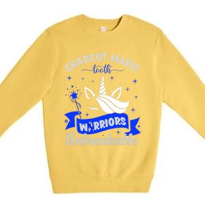 I Am A Psoriasis Warrior Unbreakable Cmt Awareness Unicorn Gift Premium Crewneck Sweatshirt