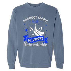 I Am A Psoriasis Warrior Unbreakable Cmt Awareness Unicorn Gift Garment-Dyed Sweatshirt