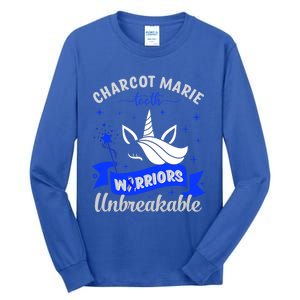 I Am A Psoriasis Warrior Unbreakable Cmt Awareness Unicorn Gift Tall Long Sleeve T-Shirt