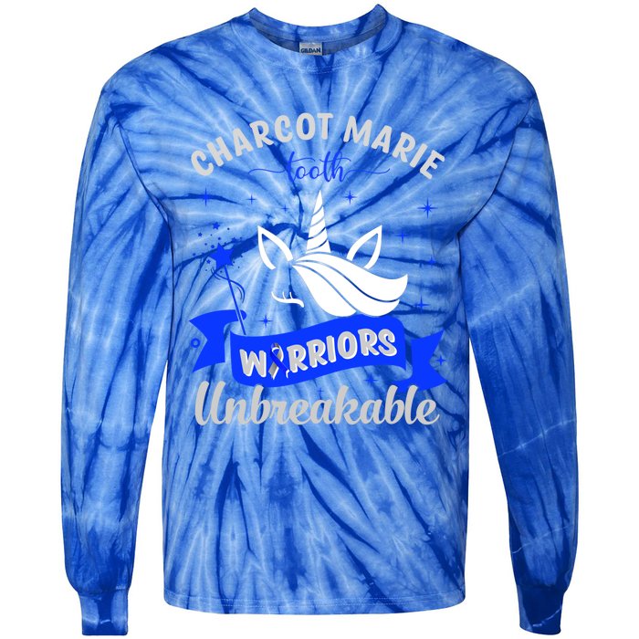 I Am A Psoriasis Warrior Unbreakable Cmt Awareness Unicorn Gift Tie-Dye Long Sleeve Shirt