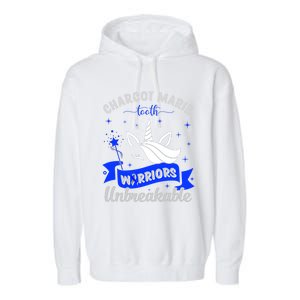 I Am A Psoriasis Warrior Unbreakable Cmt Awareness Unicorn Gift Garment-Dyed Fleece Hoodie