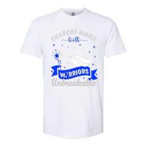 I Am A Psoriasis Warrior Unbreakable Cmt Awareness Unicorn Gift Softstyle CVC T-Shirt