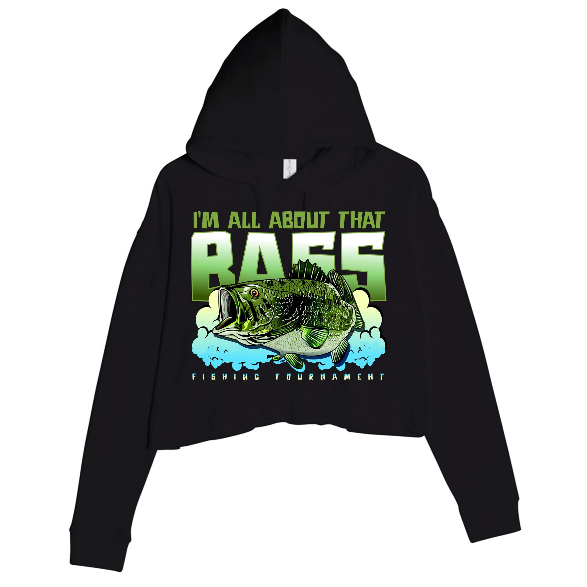 I Am All About That Bass Fishing Crop Fleece Hoodie