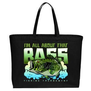 I Am All About That Bass Fishing Cotton Canvas Jumbo Tote