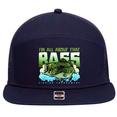 I Am All About That Bass Fishing 7 Panel Mesh Trucker Snapback Hat