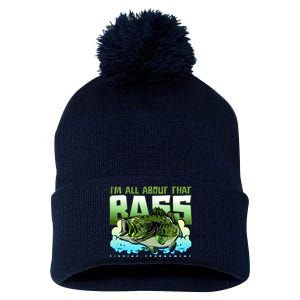 I Am All About That Bass Fishing Pom Pom 12in Knit Beanie