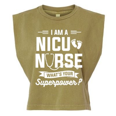 I Am A Nicu Nurse Whats Your Superpower Neonatal Nurses Rn Gift Garment-Dyed Women's Muscle Tee