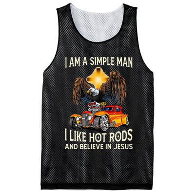 I Am A Simple Man I Like Hot Rods And Believe In Jesus Mesh Reversible Basketball Jersey Tank