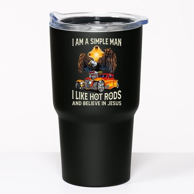 I Am A Simple Man I Like Hot Rods And Believe In Jesus Tumbler