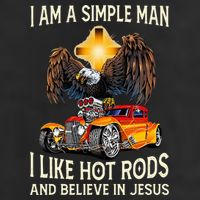 I Am A Simple Man I Like Hot Rods And Believe In Jesus Golf Towel