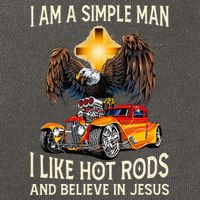 I Am A Simple Man I Like Hot Rods And Believe In Jesus Cotton Canvas Backpack