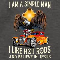 I Am A Simple Man I Like Hot Rods And Believe In Jesus Vector Backpack