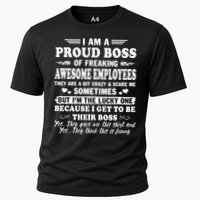 I Am A Proud Boss Of Freaking Awesome Employees Funny Cooling Performance Crew T-Shirt
