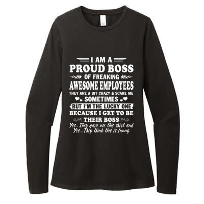 I Am A Proud Boss Of Freaking Awesome Employees Funny Womens CVC Long Sleeve Shirt