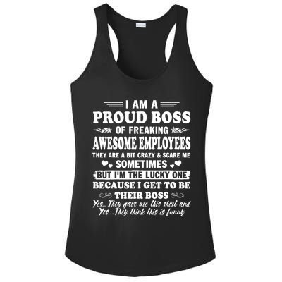 I Am A Proud Boss Of Freaking Awesome Employees Funny Ladies PosiCharge Competitor Racerback Tank