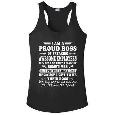 I Am A Proud Boss Of Freaking Awesome Employees Funny Ladies PosiCharge Competitor Racerback Tank