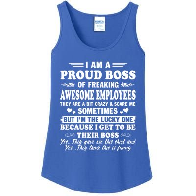 I Am A Proud Boss Of Freaking Awesome Employees Funny Ladies Essential Tank