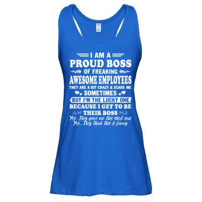 I Am A Proud Boss Of Freaking Awesome Employees Funny Ladies Essential Flowy Tank