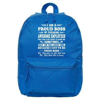 I Am A Proud Boss Of Freaking Awesome Employees Funny 16 in Basic Backpack