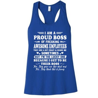 I Am A Proud Boss Of Freaking Awesome Employees Funny Women's Racerback Tank