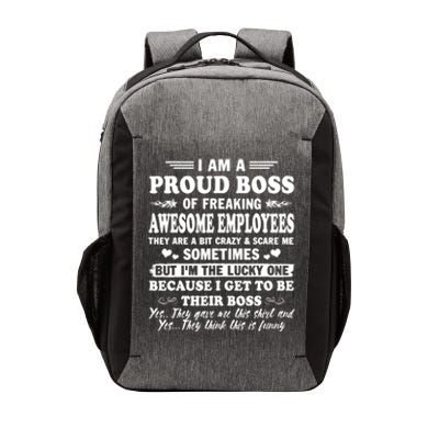 I Am A Proud Boss Of Freaking Awesome Employees Funny Vector Backpack