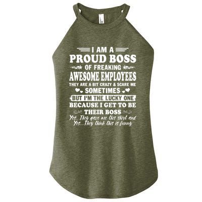 I Am A Proud Boss Of Freaking Awesome Employees Funny Women's Perfect Tri Rocker Tank