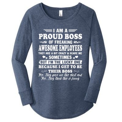 I Am A Proud Boss Of Freaking Awesome Employees Funny Women's Perfect Tri Tunic Long Sleeve Shirt