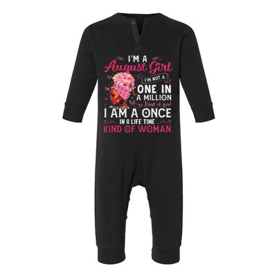 I'm A August Afro Black Wo Queen Leo Virgo Birthday Infant Fleece One Piece