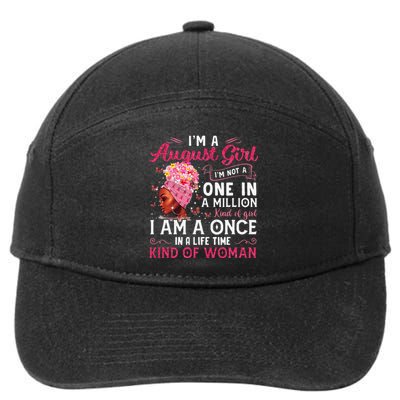 I'm A August Afro Black Wo Queen Leo Virgo Birthday 7-Panel Snapback Hat