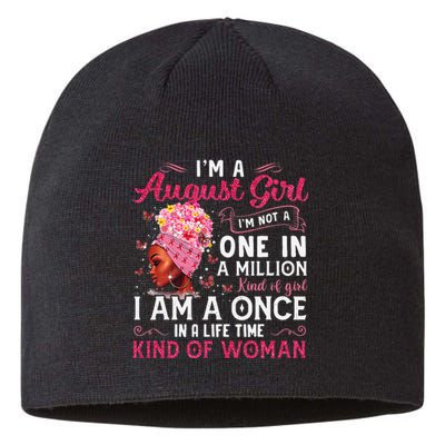 I'm A August Afro Black Wo Queen Leo Virgo Birthday Sustainable Beanie