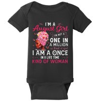 I'm A August Afro Black Wo Queen Leo Virgo Birthday Baby Bodysuit