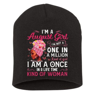 I'm A August Afro Black Wo Queen Leo Virgo Birthday Short Acrylic Beanie