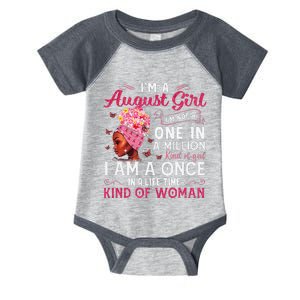 I'm A August Afro Black Wo Queen Leo Virgo Birthday Infant Baby Jersey Bodysuit