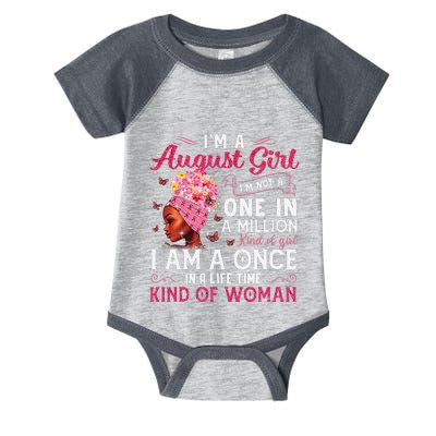 I'm A August Afro Black Wo Queen Leo Virgo Birthday Infant Baby Jersey Bodysuit