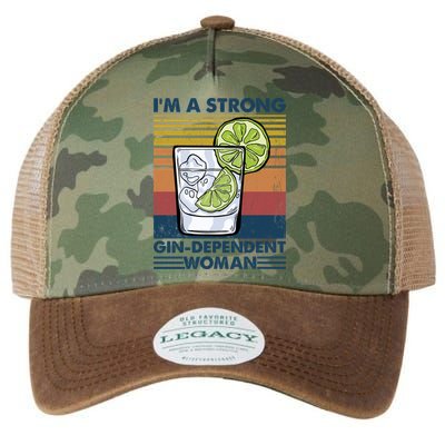 I Am A Strong Gingiftdependent Gift Ing Pun Gin Gift Legacy Tie Dye Trucker Hat