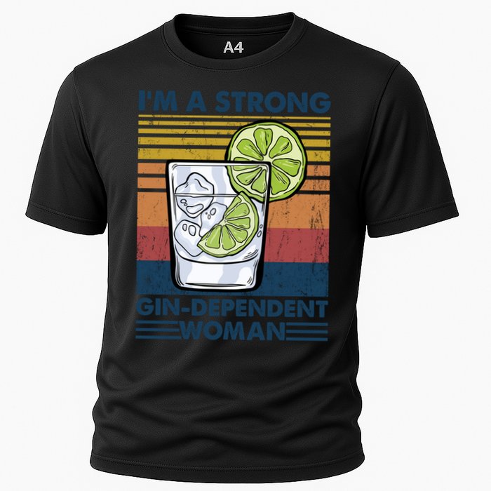 I Am A Strong Gingiftdependent Gift Ing Pun Gin Gift Cooling Performance Crew T-Shirt