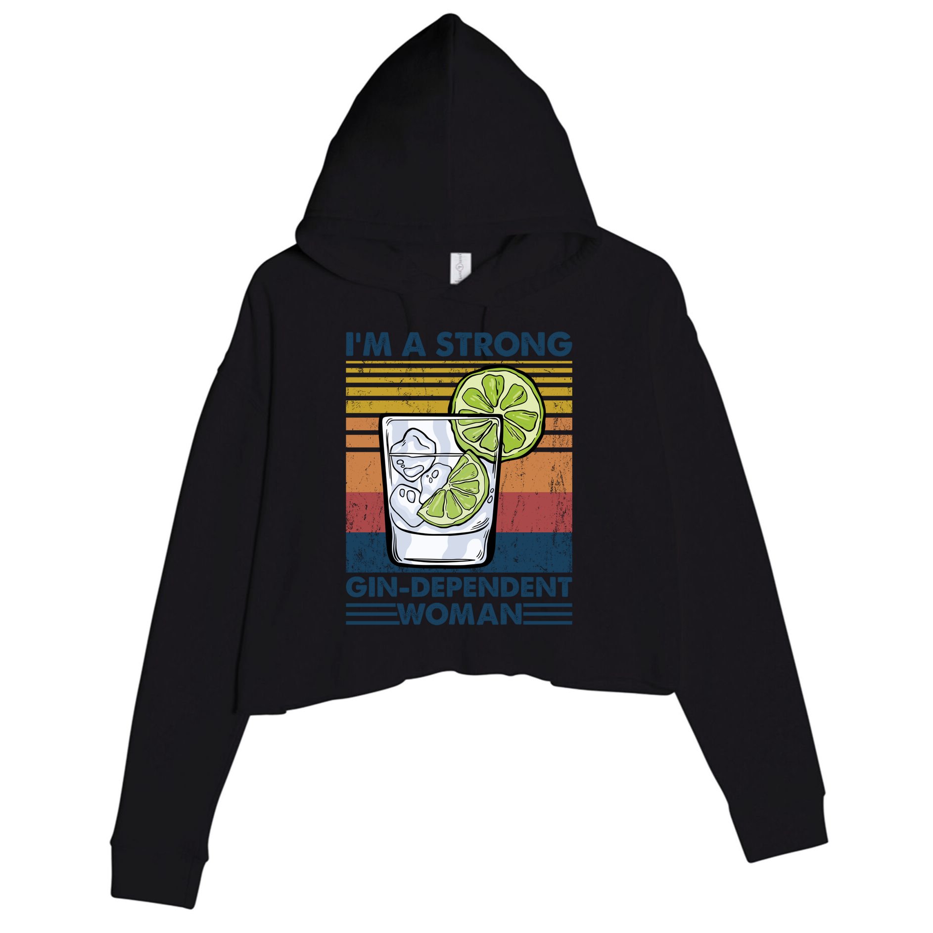 I Am A Strong Gingiftdependent Gift Ing Pun Gin Gift Crop Fleece Hoodie