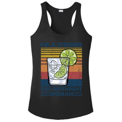 I Am A Strong Gingiftdependent Gift Ing Pun Gin Gift Ladies PosiCharge Competitor Racerback Tank