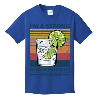 I Am A Strong Gingiftdependent Gift Ing Pun Gin Gift Kids T-Shirt