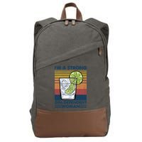I Am A Strong Gingiftdependent Gift Ing Pun Gin Gift Cotton Canvas Backpack