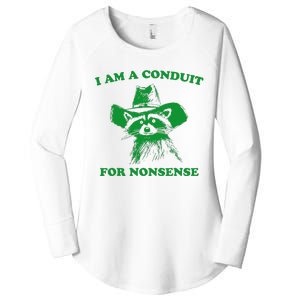 I Am A Conduit For Nonsense Funny Cowboy Raccoon Women's Perfect Tri Tunic Long Sleeve Shirt